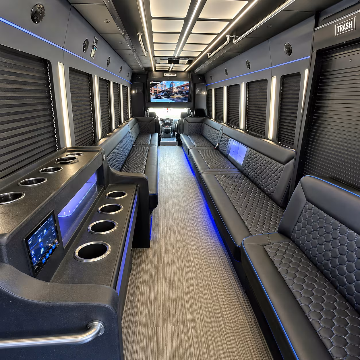 palm bay party bus rental interior